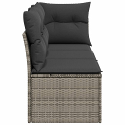3-osobowa sofa ogrodowa z poduszkami, szara, polirattan
