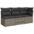 3-osobowa sofa ogrodowa z poduszkami, szara, polirattan