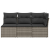 3-osobowa sofa ogrodowa z poduszkami, szara, polirattan