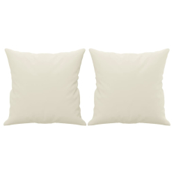 3-osobowa sofa z poduszkami, kremowa, 180 cm, aksamit