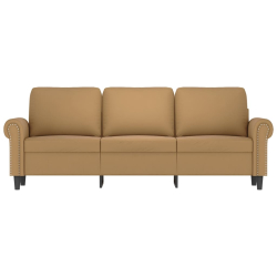 Sofa 3-osobowa, brązowa, 180 cm, tapicerowana aksamitem