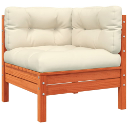 Sofa ogrodowa z poduszkami i podnóżkiem, 2-osobowa