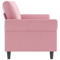 Sofa 3-osobowa, różowa, 180 cm, obita aksamitem