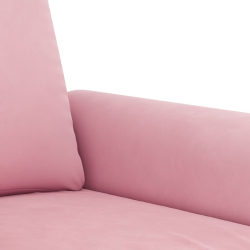 Sofa 3-osobowa, różowa, 180 cm, obita aksamitem