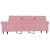 Sofa 3-osobowa, różowa, 180 cm, obita aksamitem