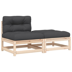 Ogrodowa sofa bez podłokietników, z poduszkami i podnóżkiem