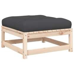 Ogrodowa sofa bez podłokietników, z poduszkami i podnóżkiem