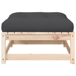 Ogrodowa sofa bez podłokietników, z poduszkami i podnóżkiem