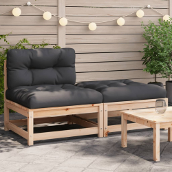 Ogrodowa sofa bez podłokietników, z poduszkami i podnóżkiem