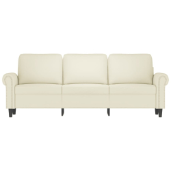 Sofa 3-osobowa, kremowy, 180 cm, tapicerowana aksamitem