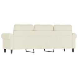Sofa 3-osobowa, kremowy, 180 cm, tapicerowana aksamitem