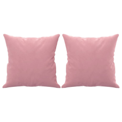 3-osobowa sofa z poduszkami, różowa, 180 cm, aksamit