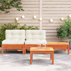 Sofa ogrodowa z poduszkami i podnóżkiem, 2-osobowa