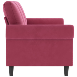 Sofa 3-osobowa, winna czerwień, 180 cm, obita aksamitem
