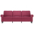 Sofa 3-osobowa, winna czerwień, 180 cm, obita aksamitem