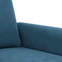 Sofa 3-osobowa, niebieski, 180 cm, tapicerowana aksamitem