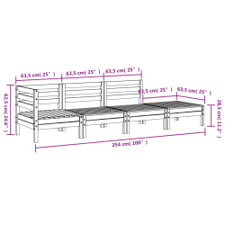 Ogrodowa sofa 4-osobowa, impregnowane drewno sosnowe