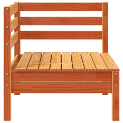 Sofa ogrodowa z podnóżkiem, 3-os., woskowy brąz, lita sosna