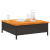 Stolik ogrodowy, czarny, 70x70x25 cm, rattan i drewno akacjowe