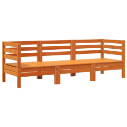 Ogrodowa sofa 3-osobowa, woskowy brąz, lite drewno sosnowe