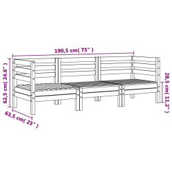 Ogrodowa sofa 3-osobowa, woskowy brąz, lite drewno sosnowe