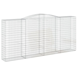 Kosze gabionowe, 10 szt, 400x50x180/200cm, galwanizowane żelazo