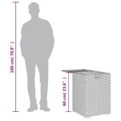Stolik/osłona z na butlę, brązowy, 40x40x60 cm, polirattan