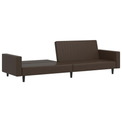 2-osobowa sofa, brązowa, sztuczna skóra