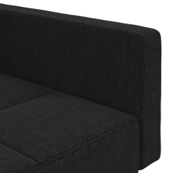 2-osobowa kanapa, 2 poduszki, czarna, tapicerowana tkaniną