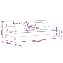 2-osobowa kanapa, 2 poduszki, ciemnoszara, aksamitna
