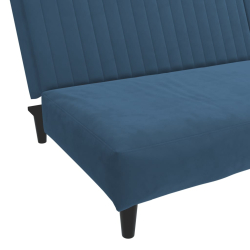 2-osobowa kanapa, niebieska, tapicerowana aksamitem