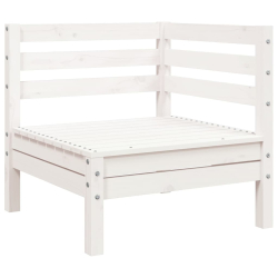 Ogrodowa sofa 3-osobowa z podnóżkiem, biała, drewno sosnowe