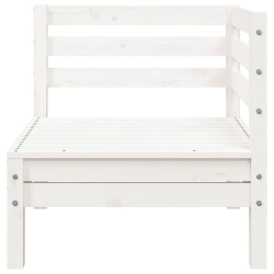 Ogrodowa sofa 3-osobowa z podnóżkiem, biała, drewno sosnowe