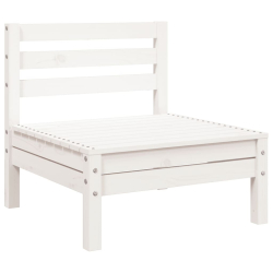 Ogrodowa sofa 3-osobowa z podnóżkiem, biała, drewno sosnowe