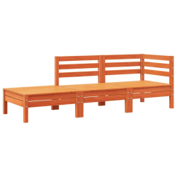 Sofa ogrodowa z poduszkami i podnóżkiem, lite drewno sosnowe