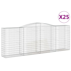 Kosze gabionowe, 25 szt, 400x50x140/160cm, galwanizowane żelazo