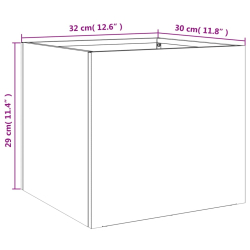 Donice, 2 szt., antracyt, 32x30x29 cm, stal walcowana na zimno