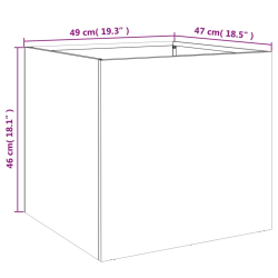 Donice, 2 szt., czarne, 49x47x46 cm, stal walcowana na zimno