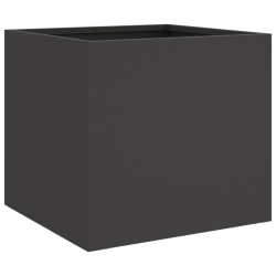Donice, 2 szt., czarne, 32x30x29 cm, stal walcowana na zimno