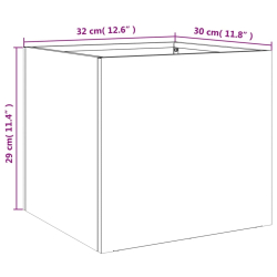 Donice, 2 szt., czarne, 32x30x29 cm, stal walcowana na zimno