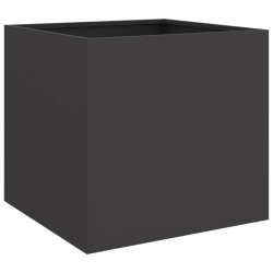 Donice, 2 szt., czarne, 42x40x39 cm, stal walcowana na zimno