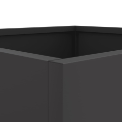 Donice, 2 szt., czarne, 42x40x39 cm, stal walcowana na zimno