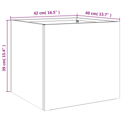 Donice, 2 szt., czarne, 42x40x39 cm, stal walcowana na zimno