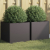 Donice, 2 szt., czarne, 42x40x39 cm, stal walcowana na zimno
