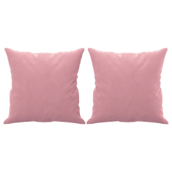 2-osobowa sofa z poduszkami, różowa, 120 cm, aksamit