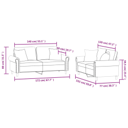2-cz. komplet wypoczynkowy z poduszkami, niebieski, aksamit