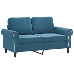 Sofa 2-osobowa, niebieski, 120 cm, tapicerowana aksamitem