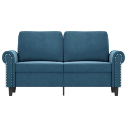 Sofa 2-osobowa, niebieski, 120 cm, tapicerowana aksamitem