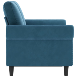 Sofa 2-osobowa, niebieski, 120 cm, tapicerowana aksamitem