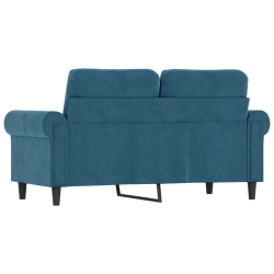Sofa 2-osobowa, niebieski, 120 cm, tapicerowana aksamitem